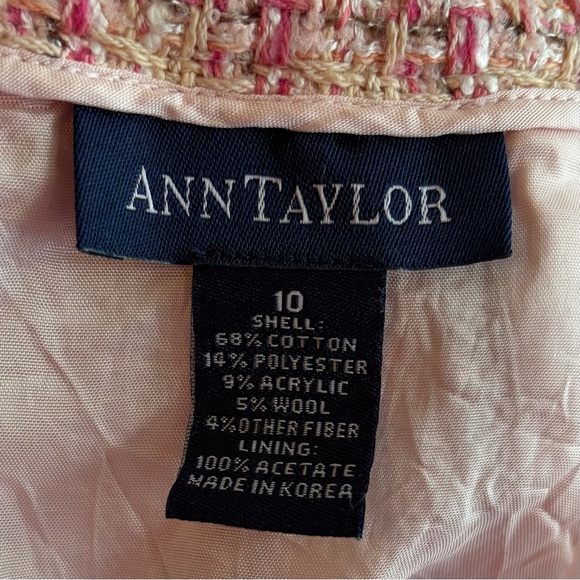 •Ann Taylor• Classic Pink Tweed Pencil Skirt – Size 10 - Picture 2 of 7
